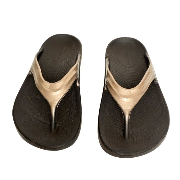 Oofos Women's Latte OOlala Luxury Sandal Flip Flop Thong Size 8 - Picture 1 of 4